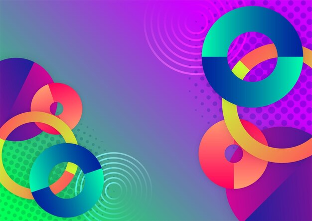 colorful vivid vibrant gradient abstract background with geometric shapes