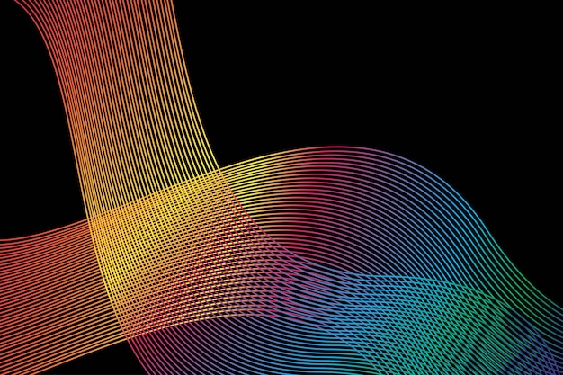 colorful wavy lines abstract background