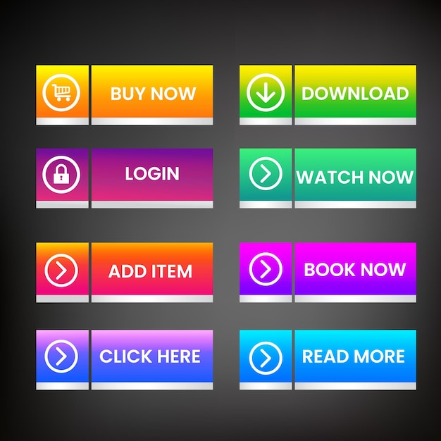 Colorful Web Buttons Design