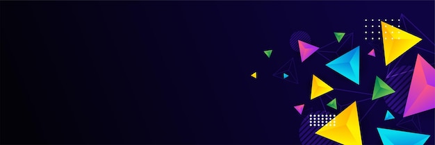 colorful yellow blue pink green triangle banner background. vector abstract graphic design banner pattern background template.