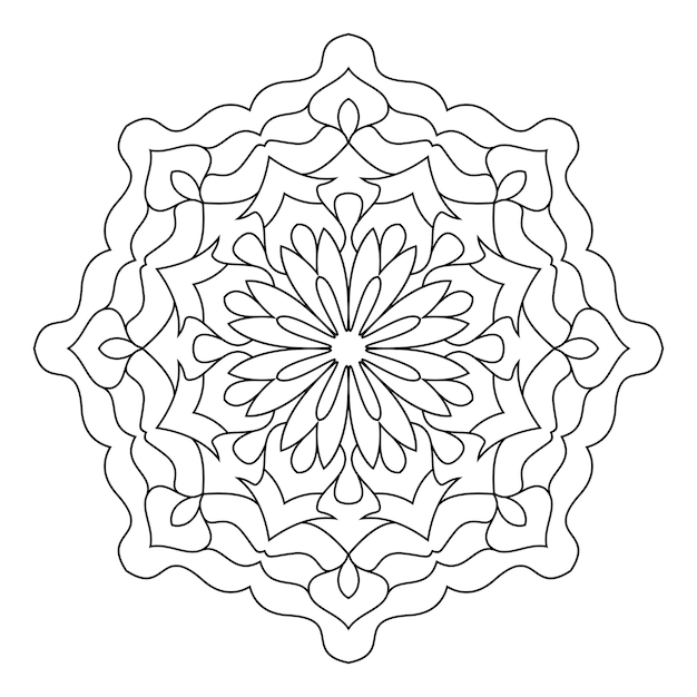 coloring page with mandala outline. vector decorative lace pattern design illustration