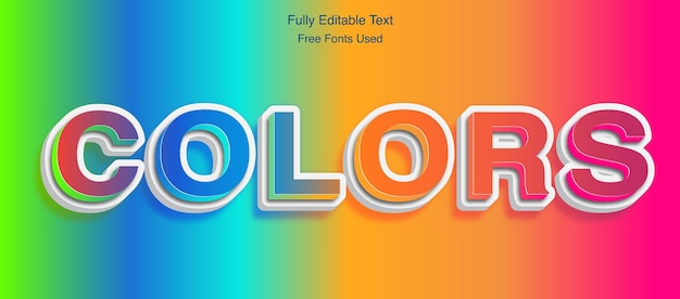 colors word 3d effect rainbow 3d text