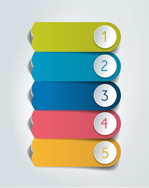 Colummn step by step diagram Infographic flat tab
