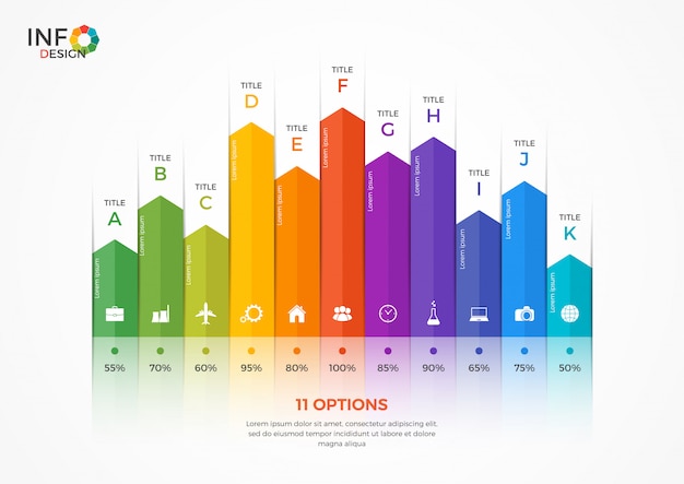 Column chart infographic template with options
