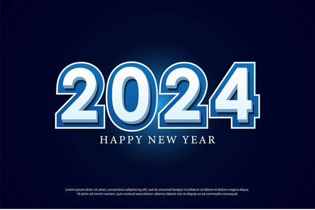 combination of backgrounds with blue light for a 2024 new year celebration
