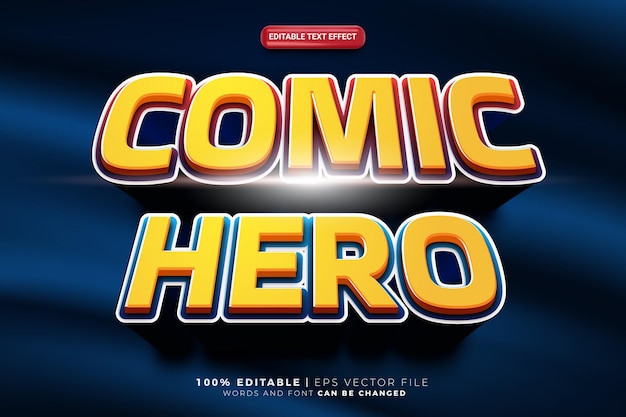 Comic Hero Style Bold 3D Editable text Effect Style