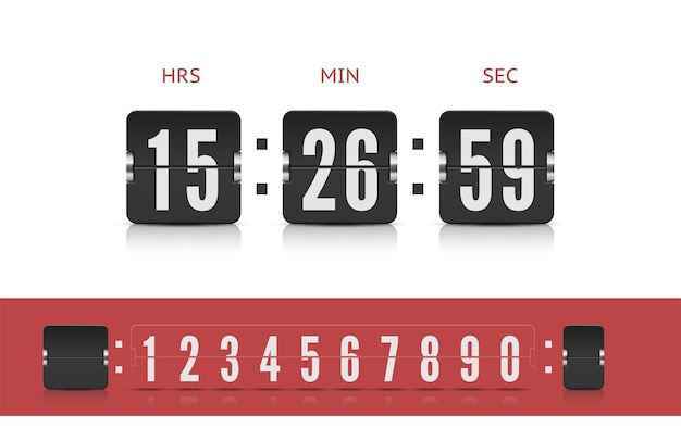 Coming soon web page design with flip time counter Scoreboard number font Vector modern ui design old countdown timer