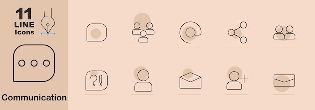 Communication set icon Speech bubble group chat share user question contact email add contact message networking social interaction conversation community person digital discussion
