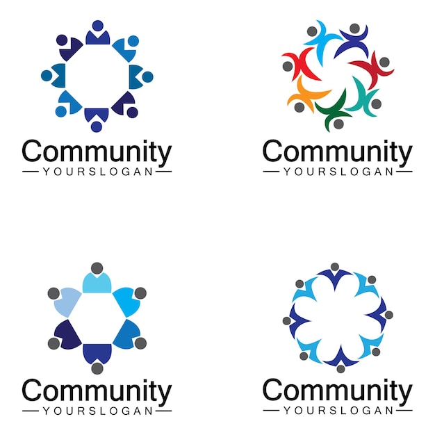 community logo design template for teams or groupsnetwork and social icon design