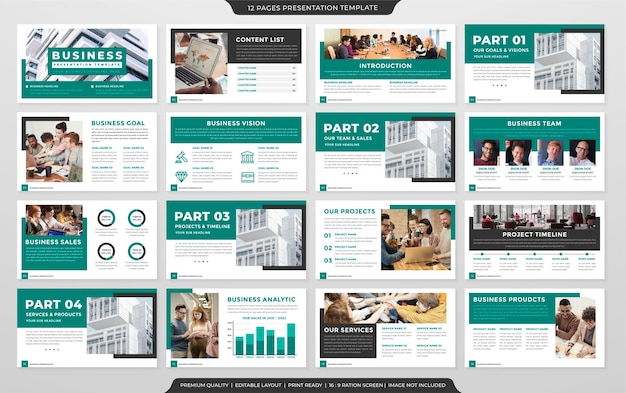 company profile presentation template design with minimalist style and clean layout