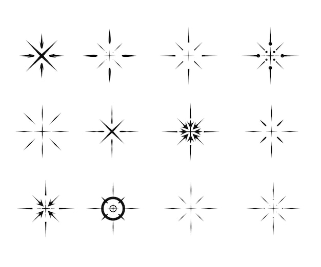 Compass direction symbols set Navigation and travel concept
