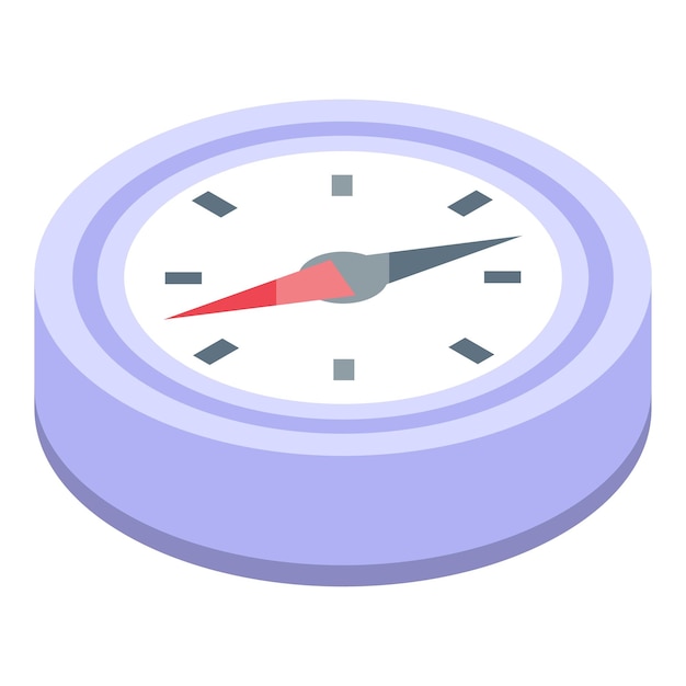 Compass with a magnetic needle pointing north isometric icon