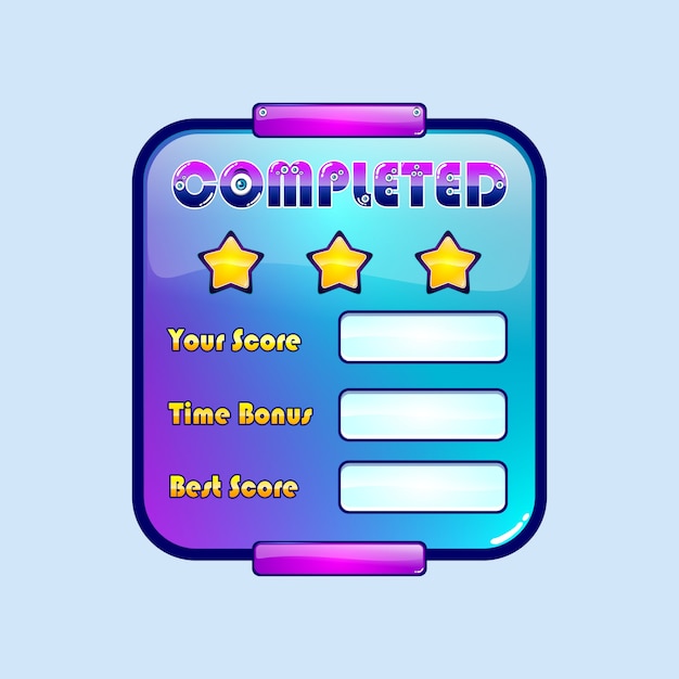 completed menu game design