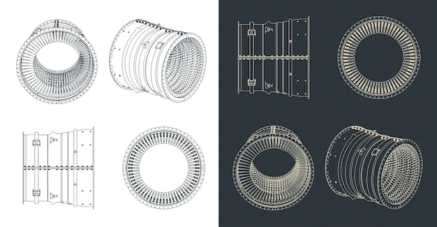 compressor stator case from turbo jet
