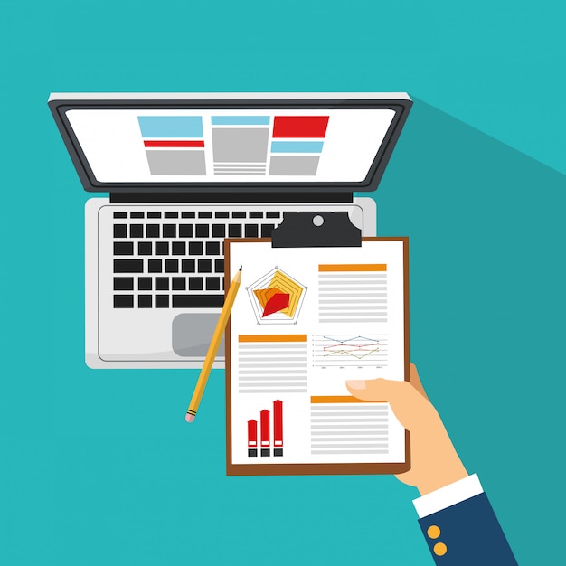 computer and documents icon