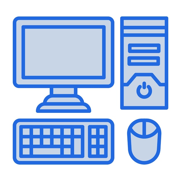 Computer Blue Tone Illustration