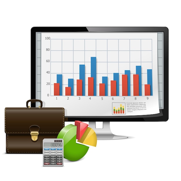 Computer Business Concept isolated on white