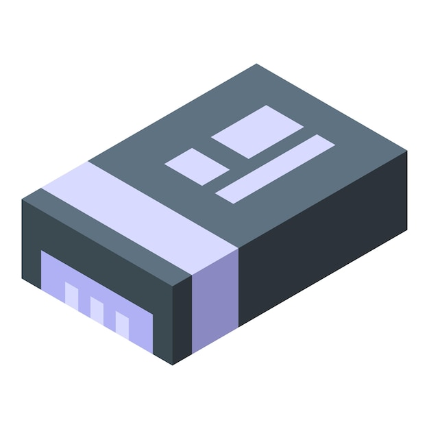 Computer capacitor icon Isometric of computer capacitor vector icon for web design isolated on white background