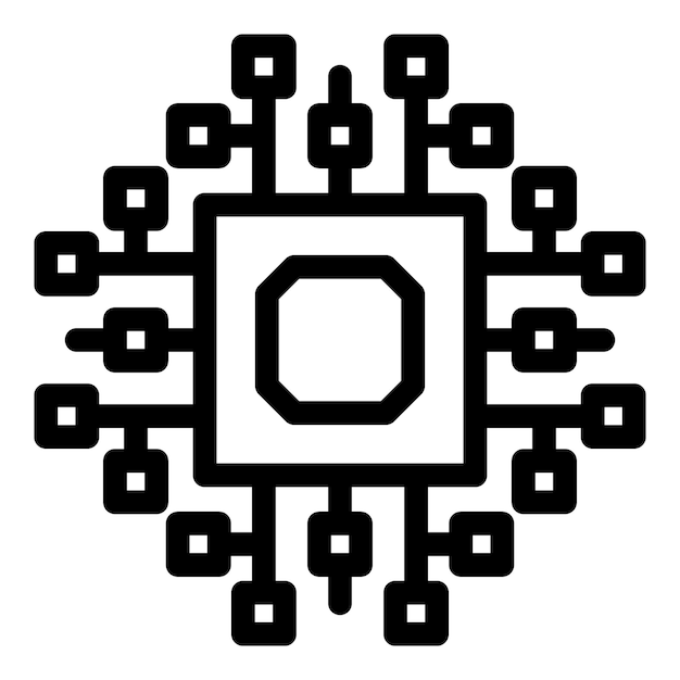 computer cpu icon outline computer cpu vector icon for web design isolated on white background