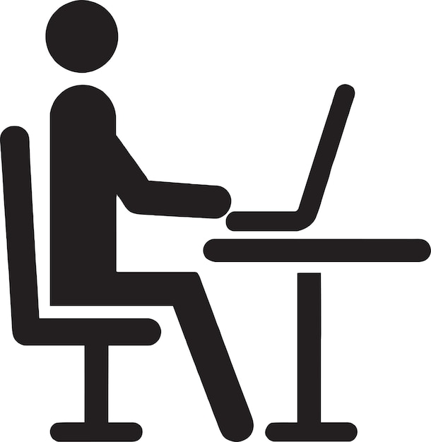 computer desk and bookshelf logo vector design