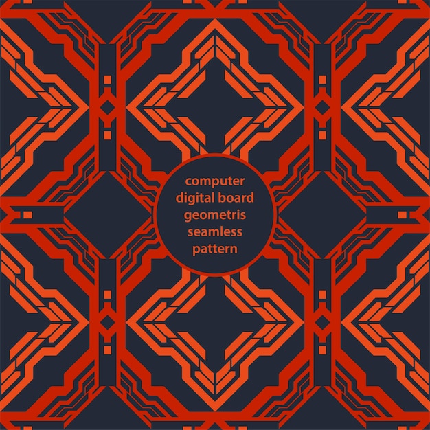 Computer Digital Board Geometris Seamless Pattern