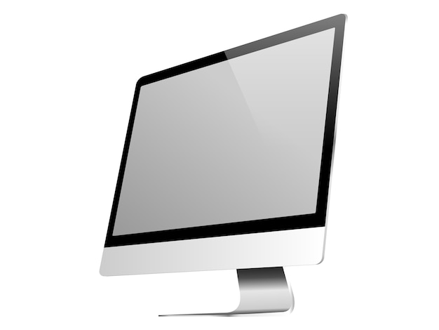 Computer display isolated on white