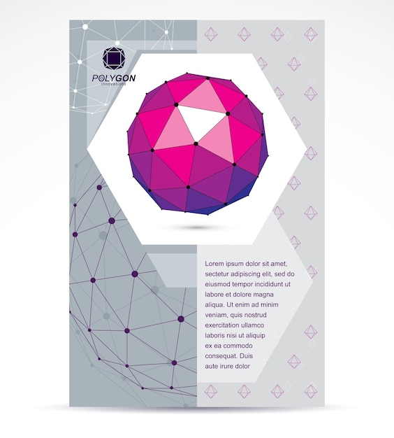 Computer engineering business modern marketing presentation poster  Bright abstract construction vector, dimensional low poly design.