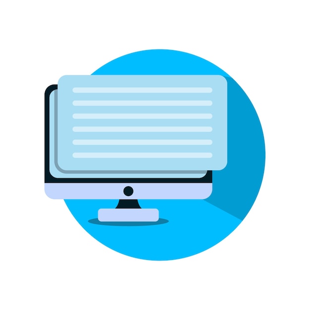 computer flat design icon template