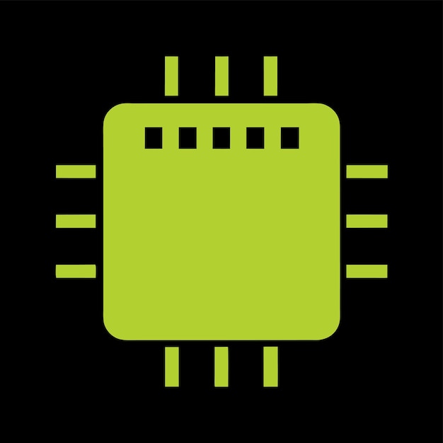 Computer Hardware Components Parts and Devices Featuring Central Processing Unit CPU Vector Style
