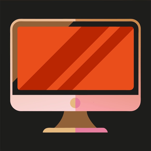 Computer Hardware Components Parts and Devices Featuring Monitor Vector Style Illustration