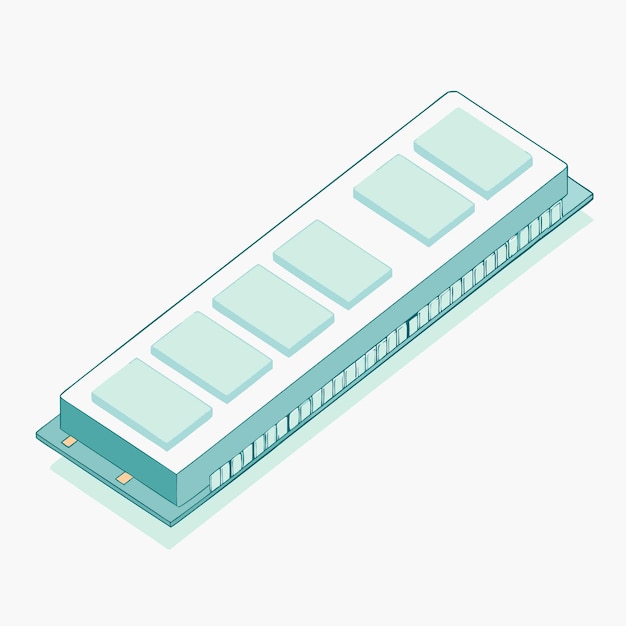 Computer Hardware Components Parts and Devices Featuring Random Access Memory RAM Vector Design
