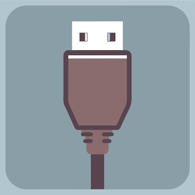Computer Hardware Components Parts and Devices Featuring SATA Cable Vector Style Design