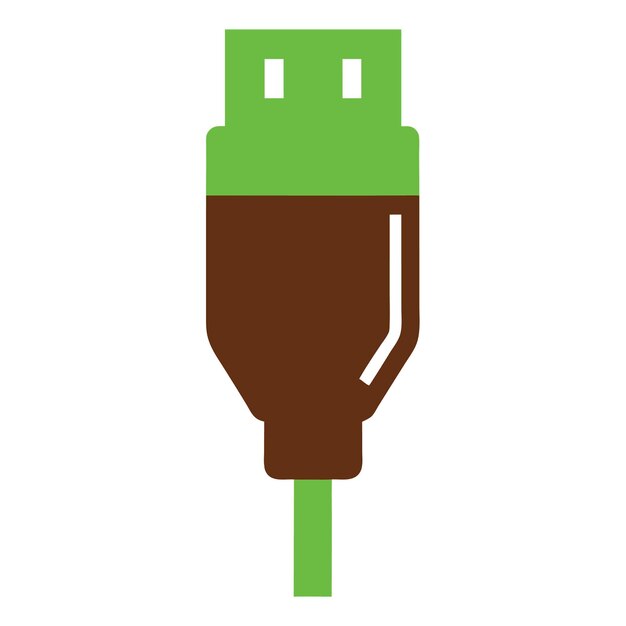 Computer Hardware Components Parts and Devices Featuring SATA Cable Vector Style Design