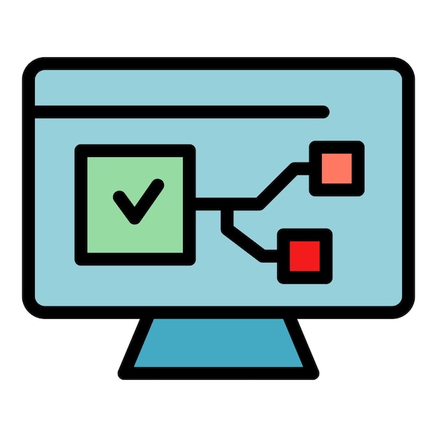 computer interface icon outline computer interface vector icon color flat isolated