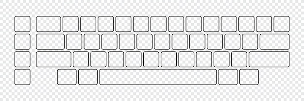Computer keyboard button layout template for graphic use Modern computer keyboard Vector illustration