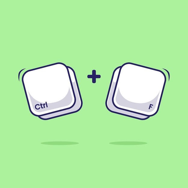 computer keyboard combination icon mascot symbol ctrl f shortcut illustration vector for programming