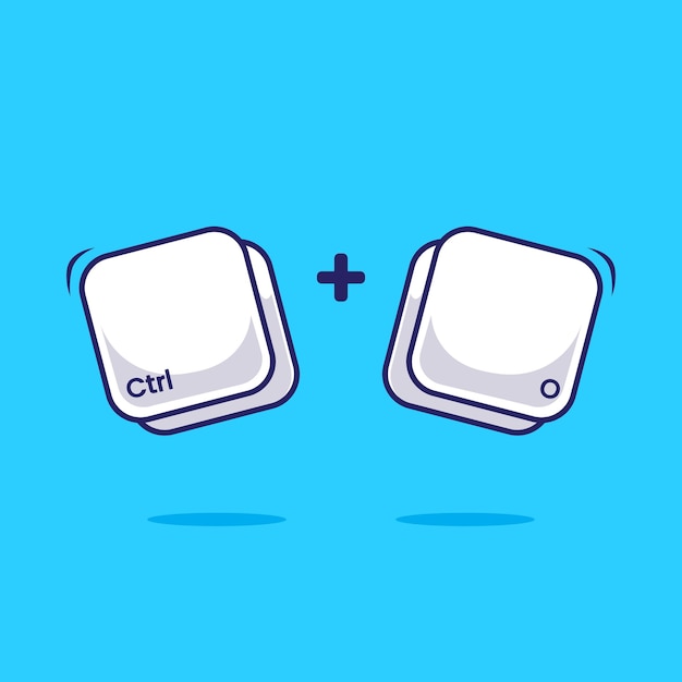 computer keyboard combination shortcut ctrl o icon button symbol object illustration vector design