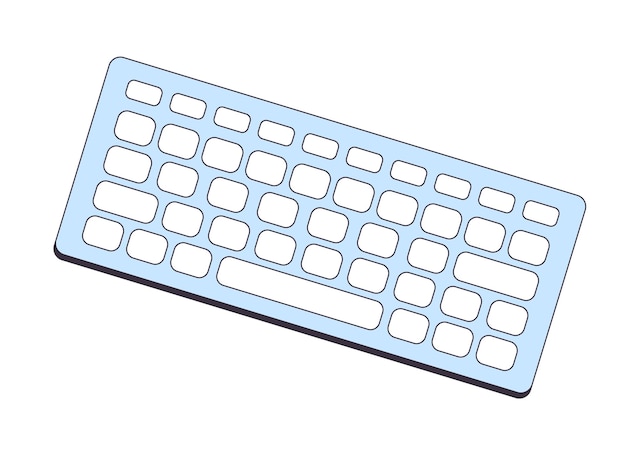 Computer keyboard flat line color isolated vector object Input device for typing on computer Editable clip art image on white background Simple outline cartoon spot illustration for web design
