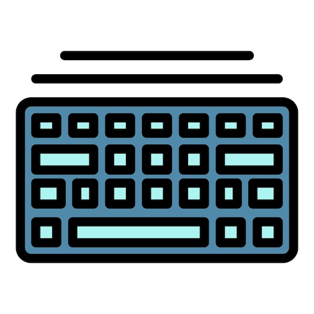 Computer keyboard icon Outline computer keyboard vector icon color flat isolated