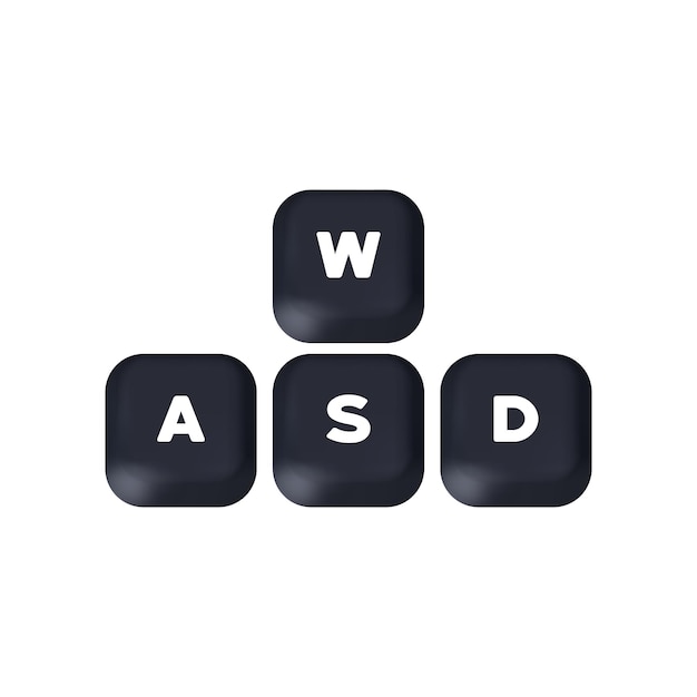 Computer keyboard icon WASD kays Game control keyboard buttons Gaming and cybersport symbol Vector on isolated white background EPS 10