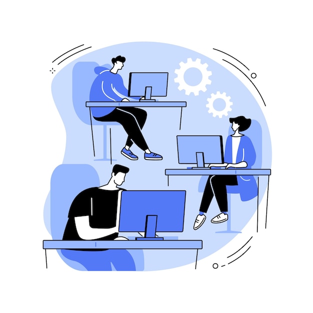 computer lab abstract concept vector illustration