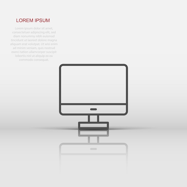 Computer monitor icon Vector illustration on isolated background Business concept tv monitor pictogram