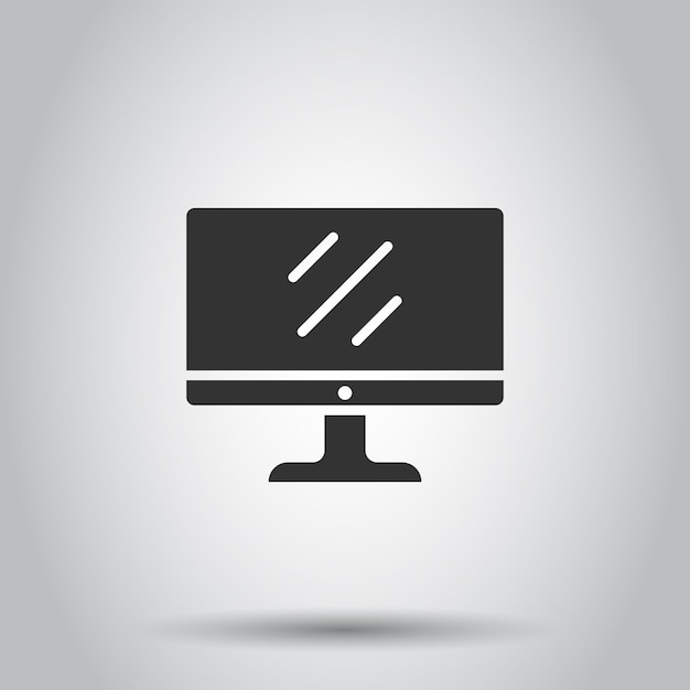 Computer monitor icon Vector illustration on isolated background Business concept tv monitor pictogram