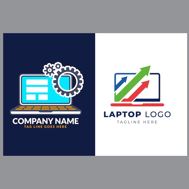 Computer monitor logo collection with technology concept for internet symbol