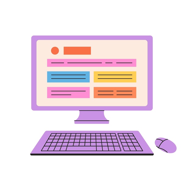 Computer monitor with mouse and keyboard Programming social network profile
