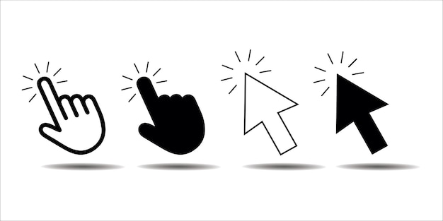 computer mouse click cursor load symbol pointer cursor and loading icon cursors icons click set
