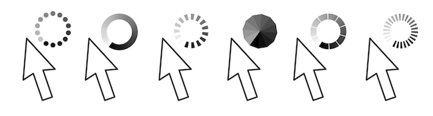 Computer mouse download icon and icons set Cursor icon