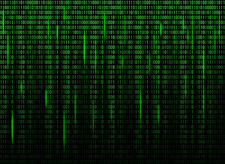 Vector computer screen binary data code