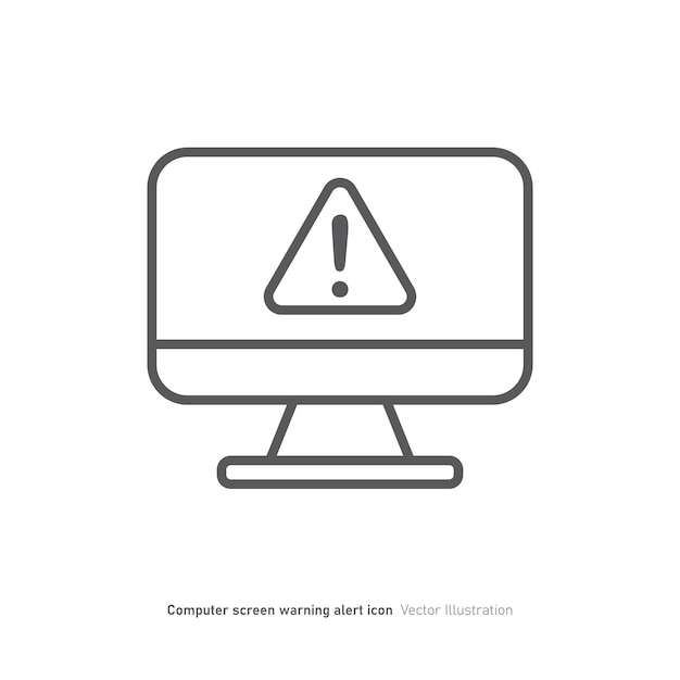 Computer screen warning Computer error Warnings unavailable page vector illustration