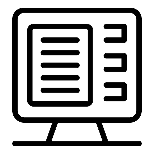 Computer showing electronic document for online reading